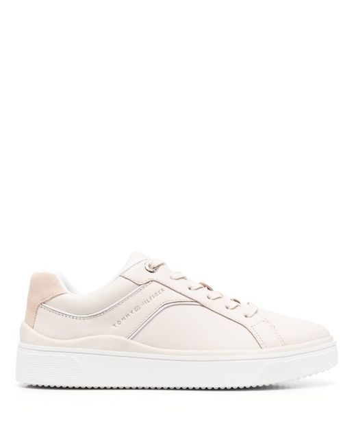 Tommy Hilfiger round-toe leather sneakers