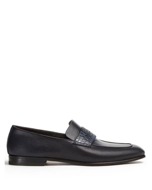 Z Zegna crocodile-embossed detail loafers
