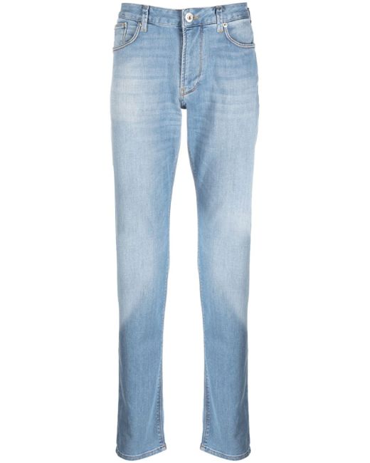 Emporio Armani faded-effect straight-leg jeans