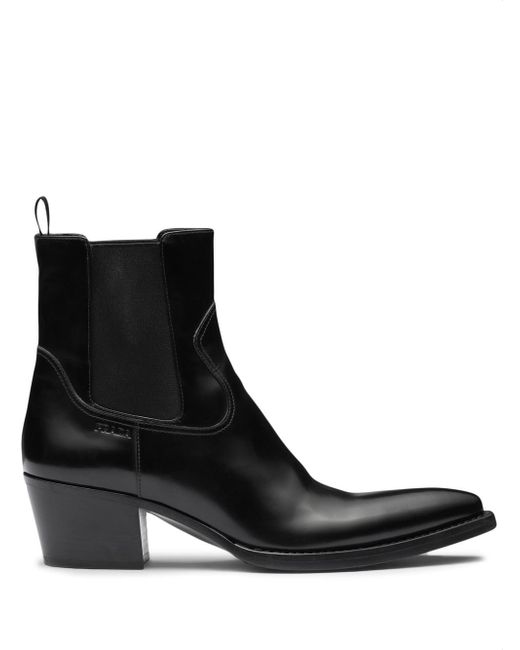 Prada brushed leather Chelsea boots