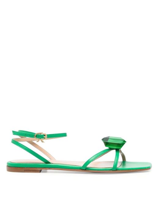 Gianvito Rossi embellished leather flat sandals