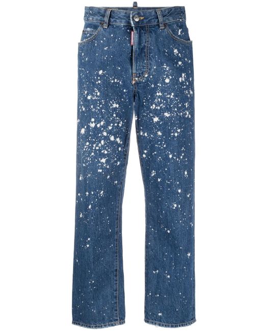 Dsquared2 paint-splatter cropped jeans