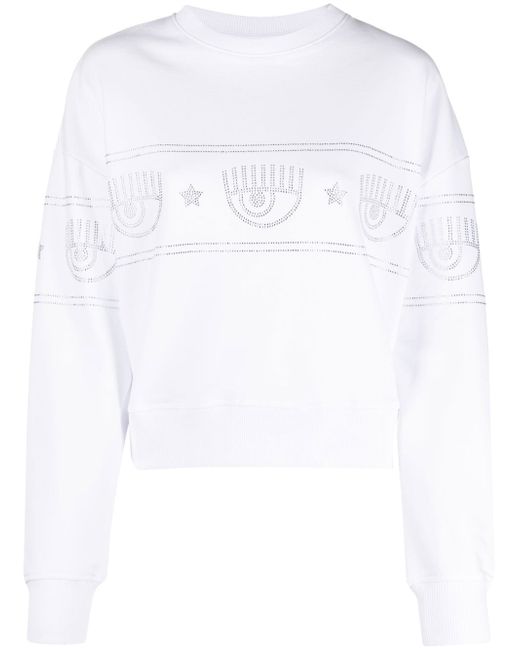 Chiara Ferragni rhinestone-embellished sweatshirt