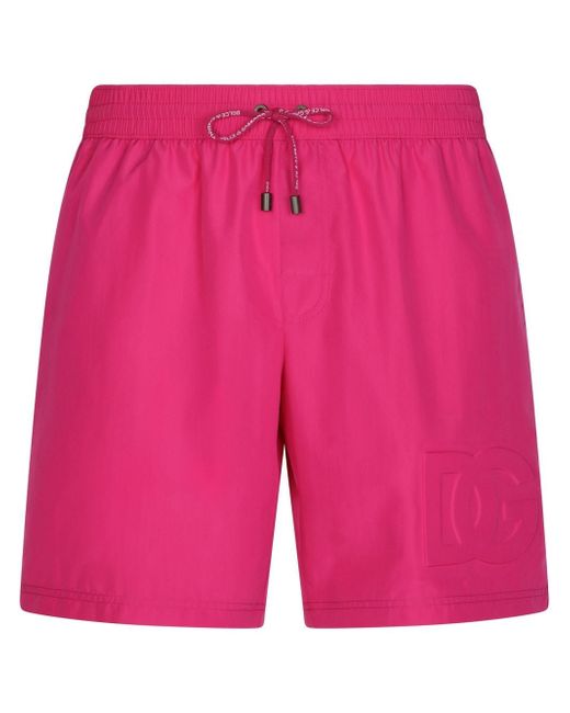 Dolce & Gabbana embossed-logo swimming shorts