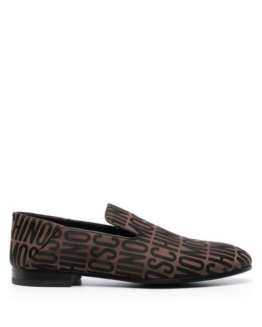 Moschino all-over logo-print loafers
