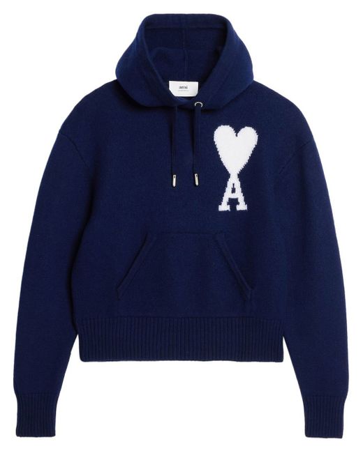 AMI Alexandre Mattiussi De Coeur knitted hoodie