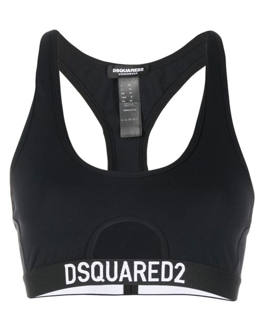 Dsquared2 logo-underband sports crop top