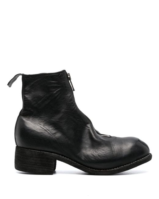 Guidi crinkled zip-detail boots