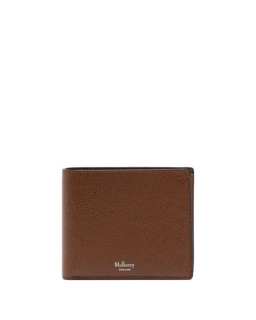 Mulberry grained logo-print leather wallet