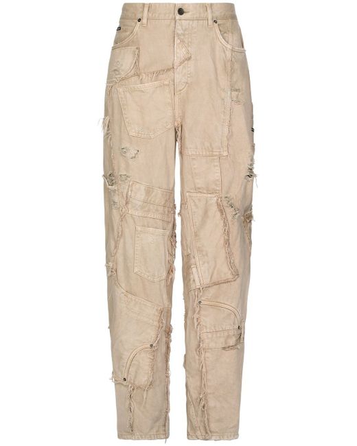 Dolce & Gabbana patchwork-design tapered jeans