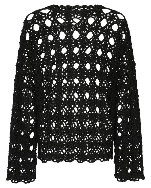 Dolce & Gabbana crochet-knit cotton sweater