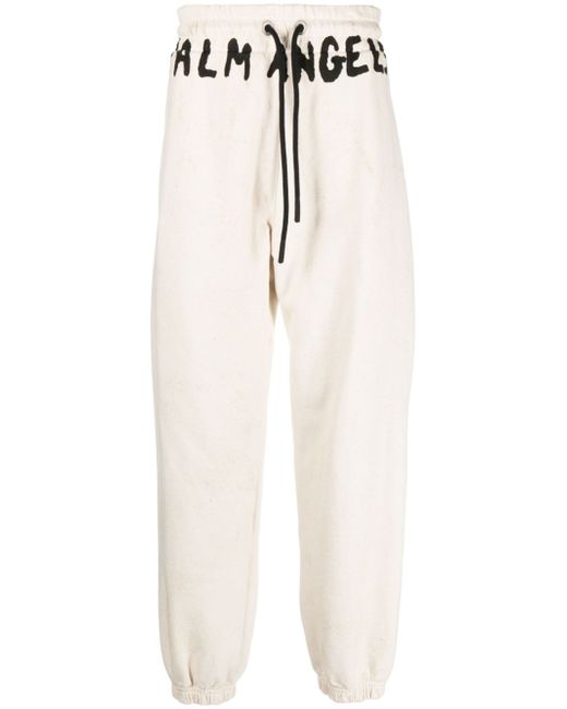 Palm Angels logo-print cotton track pants