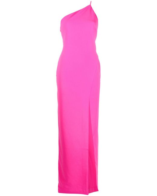 Solace London one-shoulder crepe gown