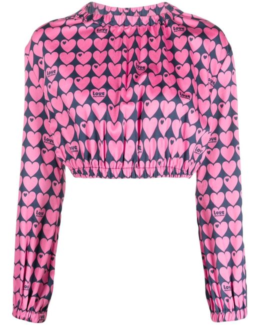 Love Moschino heart-print cropped blouse