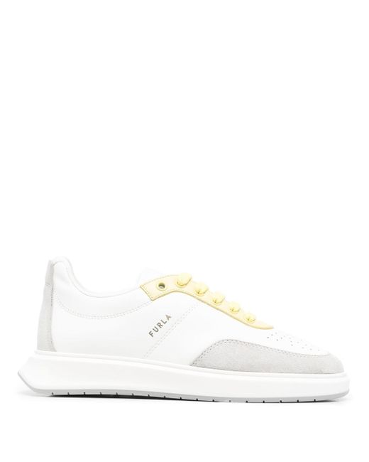 Furla contrast lace-up trainers