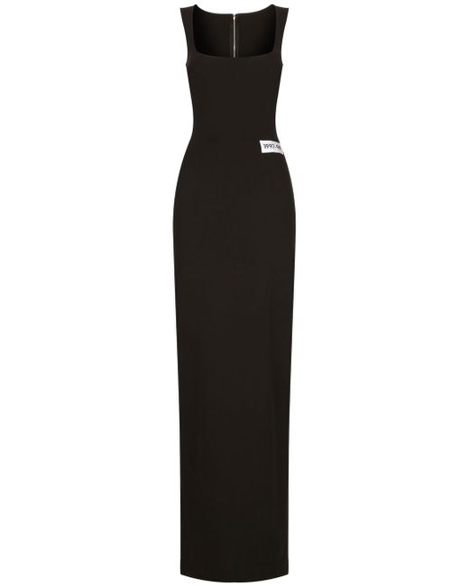 Dolce & Gabbana number-patch floor length dress