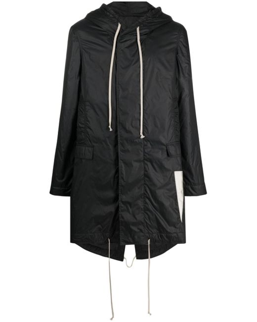 Rick Owens DRKSHDW fishtail hooded raincoat