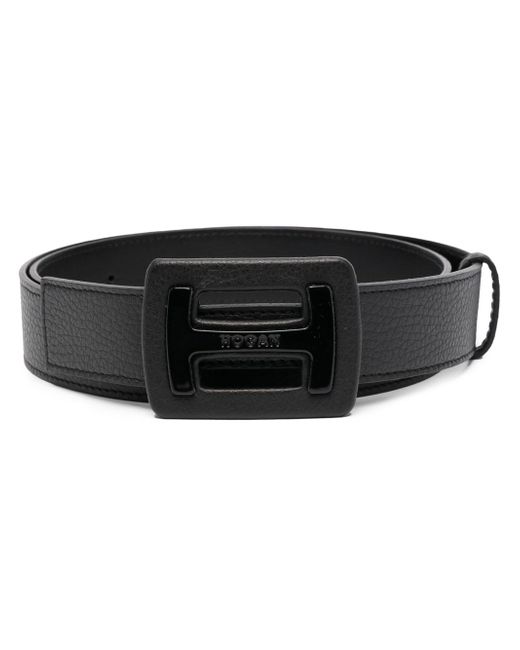 Hogan logo-engraved leather belt