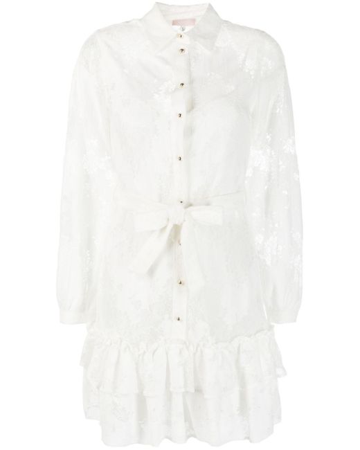 Liu •Jo floral-lace short dress
