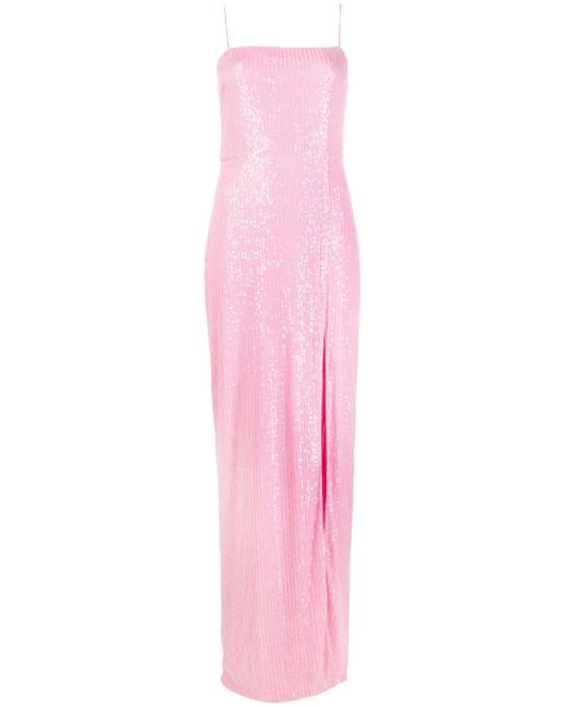 Rotate Transparent Sequins slit-detail maxi dress