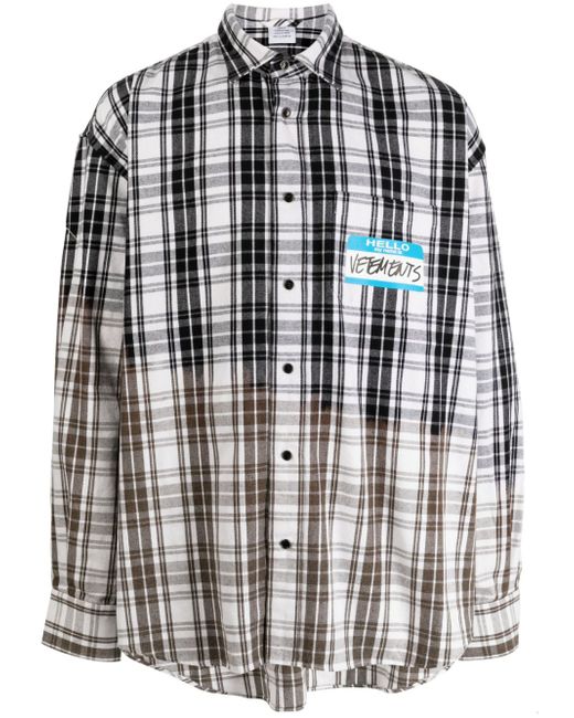 Vetements My Name Is checked shirt
