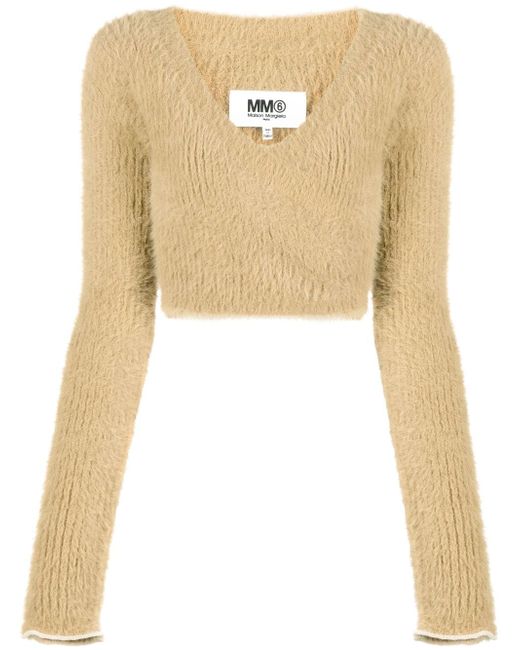 Mm6 Maison Margiela textured knit crop top