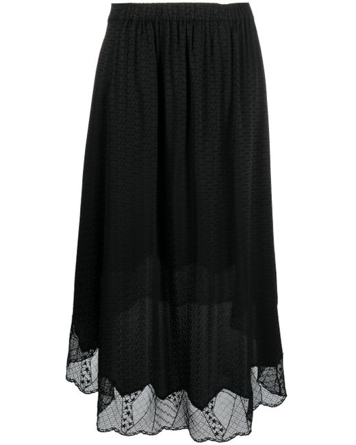 Zadig & Voltaire lace-trim silk skirt