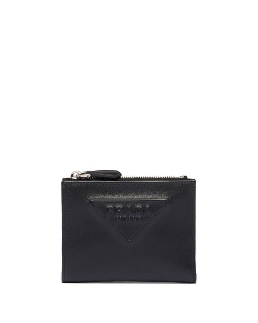 Prada embossed-logo leather wallet