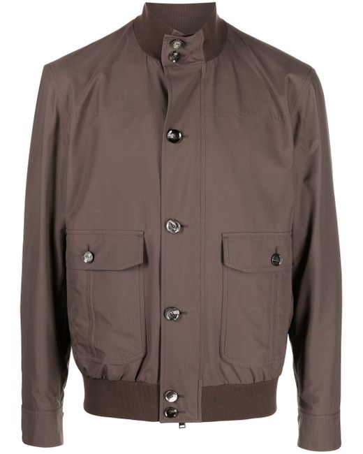 Brioni button-front bomber jacket