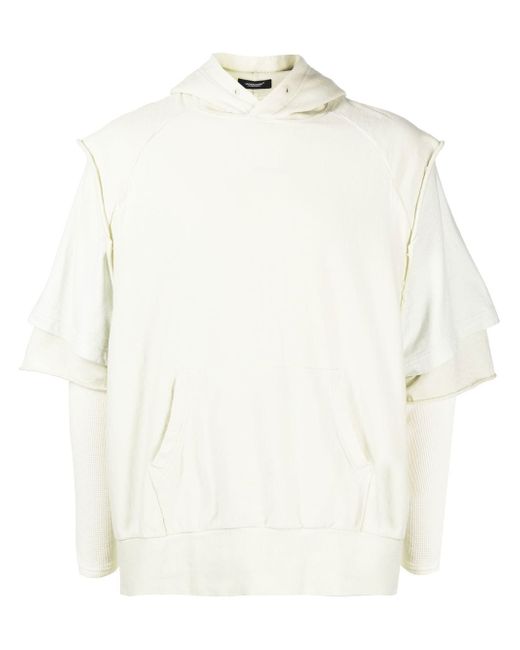 Undercover layered-sleeve cotton hoodie