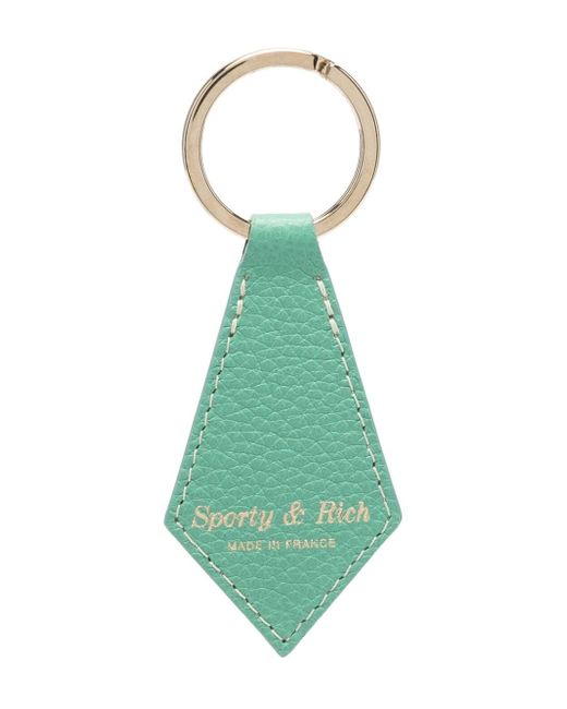 Sporty & Rich logo-print leather keychain