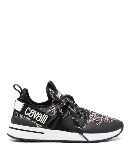 Just Cavalli graffiti logo print low-top sneakers