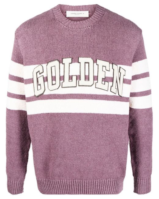 Golden Goose logo-patch knitted jumper