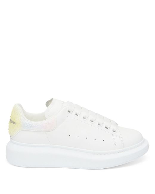 Alexander McQueen crystal-embellished leather sneakers