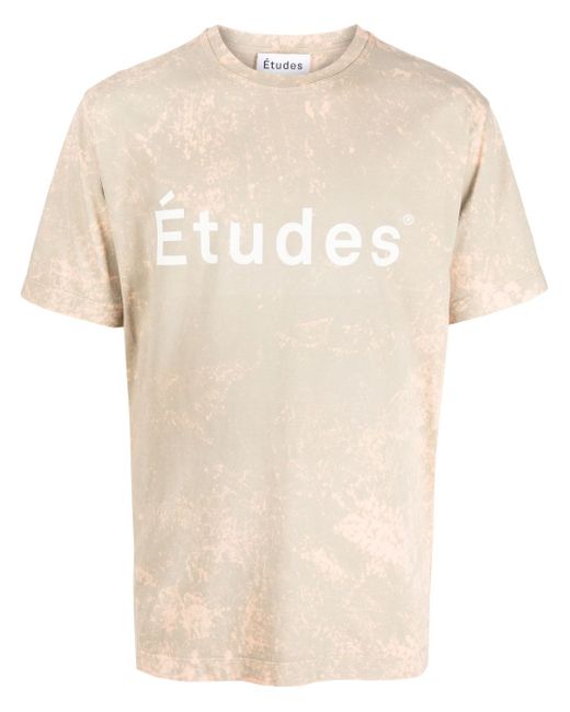 Etudes logo-print bleached T-shirt