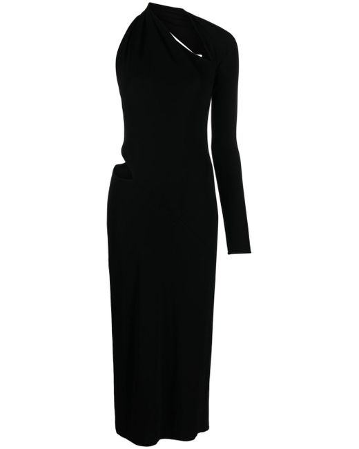 Versace one-shoulder cut-out midi dress