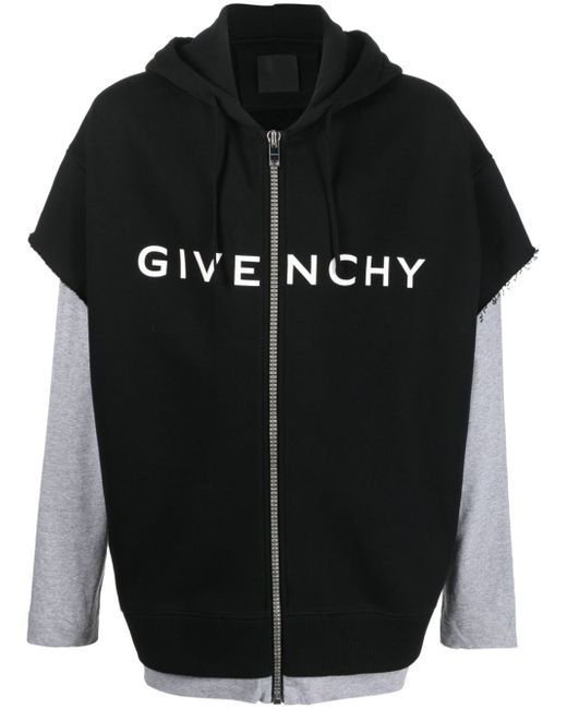 Givenchy logo-print layered hoodie
