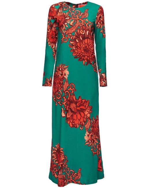 La Double J. floral-print long-sleeved-dress