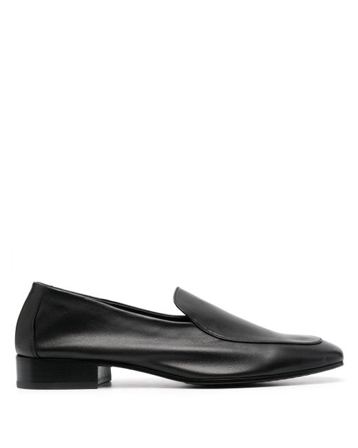 Sandro round-toe polished-finish loafers