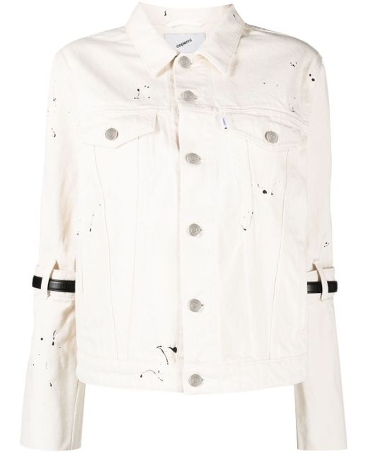 Coperni buckle strap-embellished denim jacket
