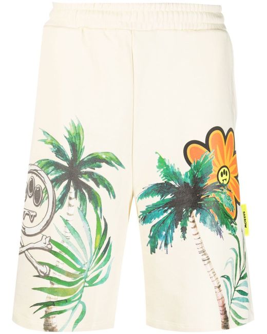 Barrow palm tree-print cotton shorts