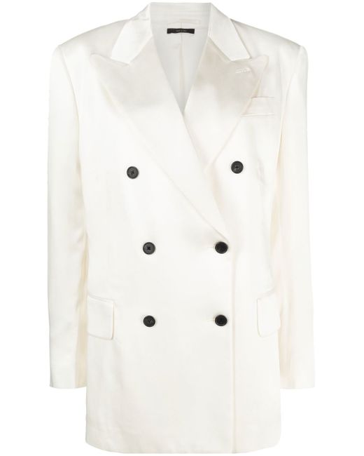 Tom Ford Fluid double-breasted satin blazer