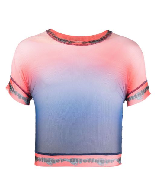 Ottolinger gradient mesh cropped T-shirt