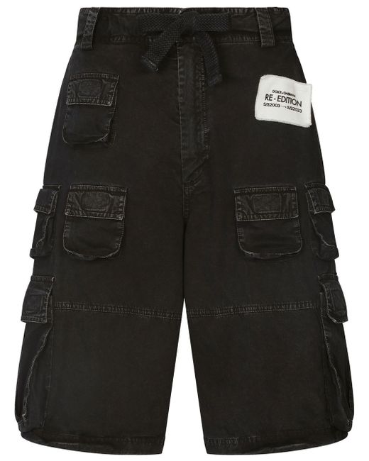Dolce & Gabbana cargo-pockets washed denim shorts