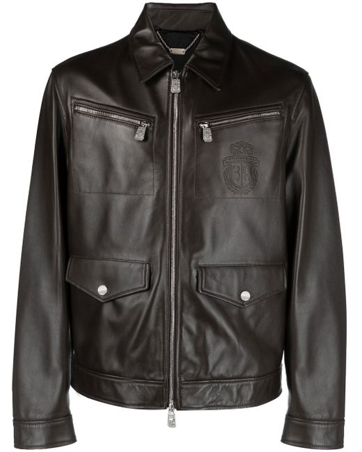 Billionaire leather bomber jacket