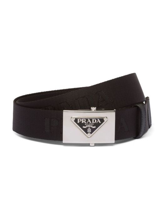 Prada triangle-logo buckle belt