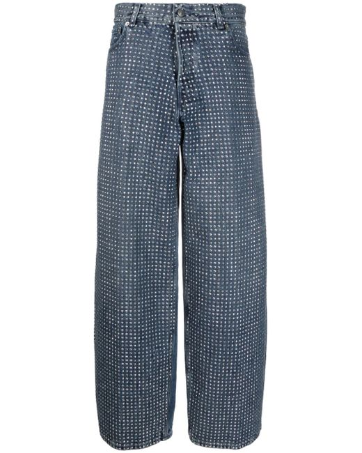 Haikure high-waisted wide riveted jeans