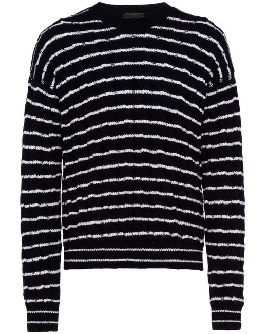 Prada intarsia-knit stripe cashmere jumper