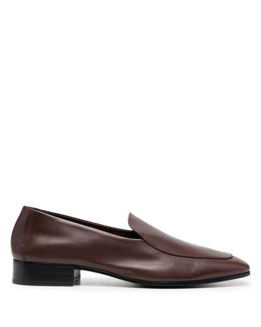 Sandro round-toe polished leather loafers