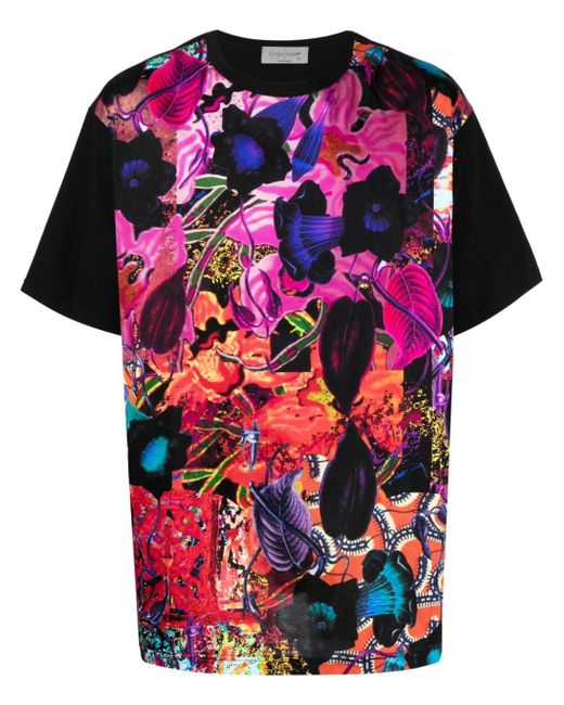 Yohji Yamamoto patchwork-design cotton T-shirt